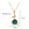 Stainless Steel Zircon Planet Star Pendant Necklace For Women Elegant Aesthetic Clavicle Chain Necklace Jewelry Party Gift