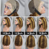 Highlight Color Short Bob Wigs Deep Wave 13x4 Lace Frontal Wigs Brazilian Human Hair Deep Curly Full Frontal Bob Wig Ombre Color