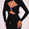 Articat Sexy Hohl Saum Langarm Elastisches Enges Kleid Damen Falten Doppellagig Weibliche Vestidos Elegantes Party Abendkleid