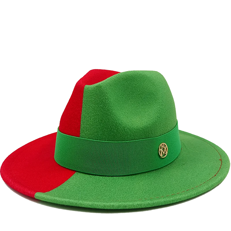 Low price wholesale Fedora hats men's and women's jazz hats red and white new tie dyed Fedora hats autumn classic hats sombrero