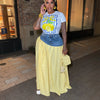 Streetwear Patchwork Jean Skirt Outfit Sexy Women Elegant Two Pieces Plaid Denim Club Matching Set Lady Casual Tracksuit