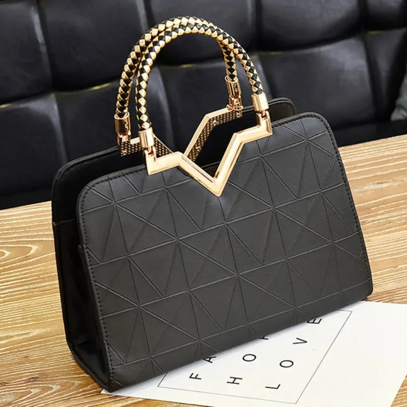 Damen Handtasche Patchwork Umhängetasche Messenger Office Work PU Leder Damen Tasche Luxus Mode Elegant
