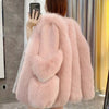 DEAT Fashion Temperament Thickened Fur Coat Cardigan Women Top-Quality Leather Patchwork Long Sleeve Jacket 2024 Winter 11SX023