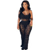 FAGADOER Sexy Hollow Out Tassels Pants Two Piece Sets Women Halter Sleeveless Backless Crop Top + Pants Outfit Female Streetwear