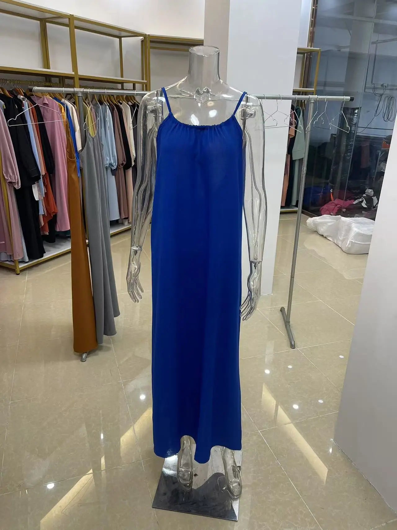 New Arrival Women's Strapless Backless Long Loose Home Dress Comfortable Sleepwear Casual Maxi Dress