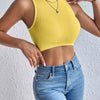 Women's Solid Ribbed Crop Tank Top Casual Sleeveless Basic Summer Top Comfortable Fit Fashionable Trendy