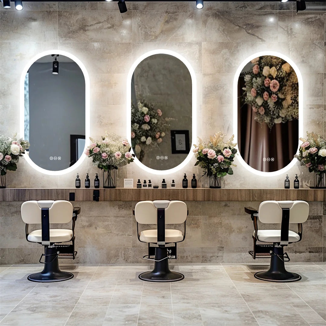 LUVODI Backlit Lighted Bathroom Mirror LED Bedroom Vanity Mirror Salon Mirror with Touch Sensor Dimming Defog IP44