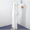 Elegant Ribbon Halter Dress Women Solid Off Shoulder Sleeveless Backless Slim Maxi Dresses 2025 Summer Autumn Party Robes Lady