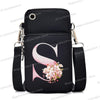 Damen Kuriertasche Kleine Handtasche Umhängetasche Geldbörse für Handy Sakura 26 Alphabet-Druck Münzgeldbörse Damen Kartenhalter