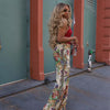 CM.YAYA Fashion Print Women's Set Strapless Top and Wide Leg tassel Pants Summer Cargo Street Two 2 Piece Set Outfit Tracksuit