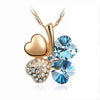 TRPOPSYN Crystal 4 Four Leaf Leaves Clover Pendant Necklaces Lover Birthday Gift Quality Fashion Jewelry Dropshipping Charm Girl