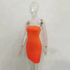 Sexy Trägerloses schulterfreies, pinkfarbenes Bodycon-Kleid für Damen, rückenfreies, schmales Minikleid, Club-Party-Kleider