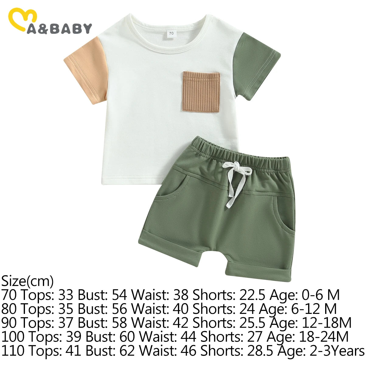 ma&baby 0-3Y Toddler Infant Baby Boy Girl Clothes Sets Casual Short Sleeve T-shirt Tops Shorts Summer Outfits Clothing