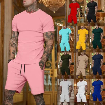 2024 Modischer und lässiger Sommer-Sportanzug für Herren, atmungsaktives T-Shirt und Shorts, Freizeit- und Mode-Zweiteiler
