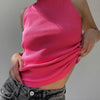 Ribbed Knitted Tops Neck Summer Basic Shirts White Black Casual Sport Vest Off Shoulder Green Women's Tank Top