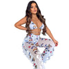 Bra+tassel Pants Suit  2 Piece Set Women Hot Pink Swimsuit Mesh Bathing Suit Sexy Matching Swimwear Viquinis Mujer 2022