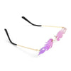 Fashion Fire Flame Sunglasses Women Men Rimless Wave Sun Glasses UV 400 Eyewear Luxury Trending Narrow Sunglasses