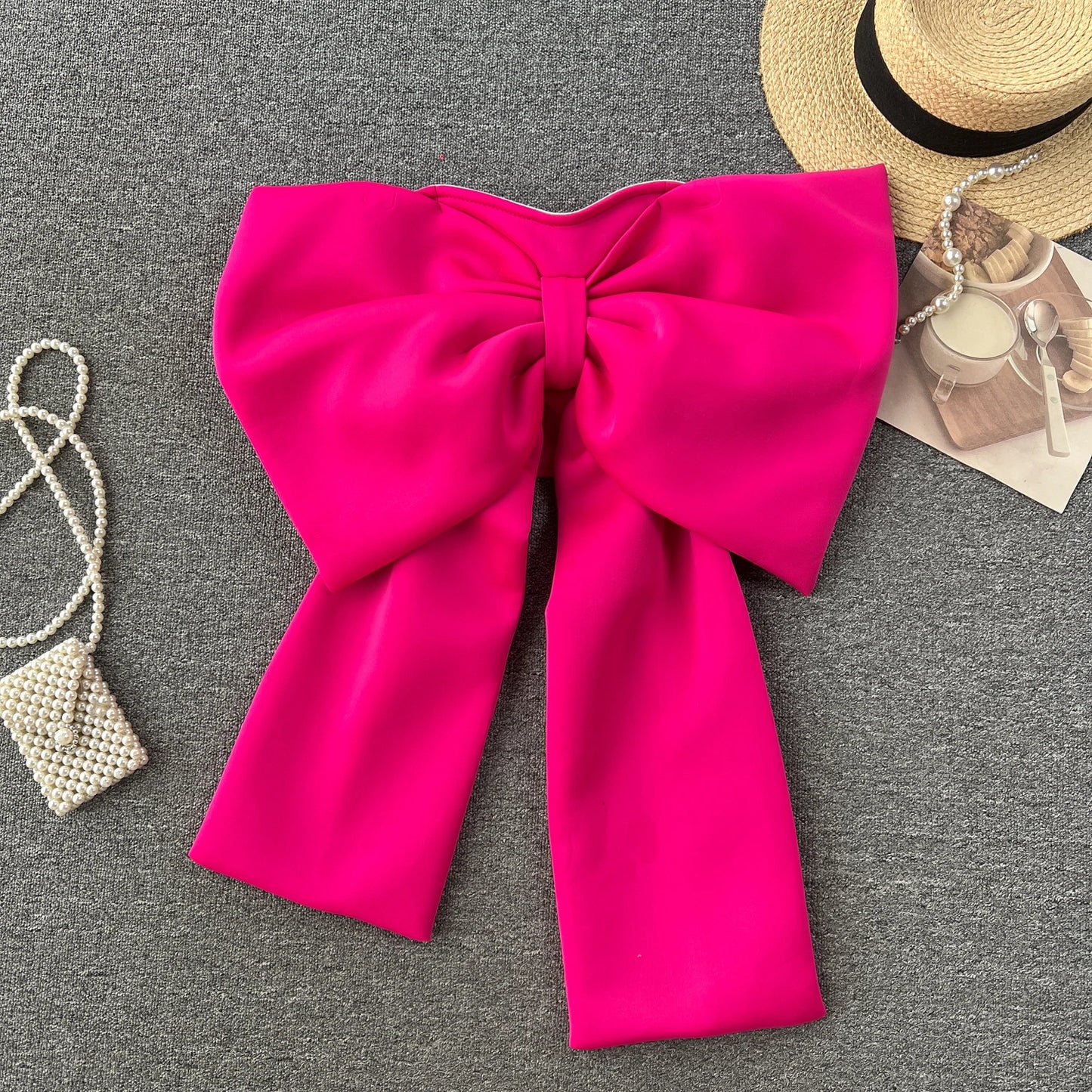 Women Hotsweet Sleeveless Sexy Zipper Chic Three-dimensional Butterfly Bow Slim Strapless Tank Top High Street Autumn Clothing