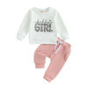 Casual New Baby Boys Long Sleeve Outfits Clothes Fashion Letter Print Sweatshirt Tops Elastic Pants Suit for Baby Fall Clothing