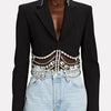 TWOTWINSTYLE Solid Casual Patchwork Diamonds Chain Slim Blazer For Women Notched Collar Long Sleeve Temperament Blazers Female