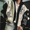Bestickte College Jacke Herren PU-Lederärmel Oversized Bomberjacken Damen Baseball Mäntel Streetwear Herren Kleidung