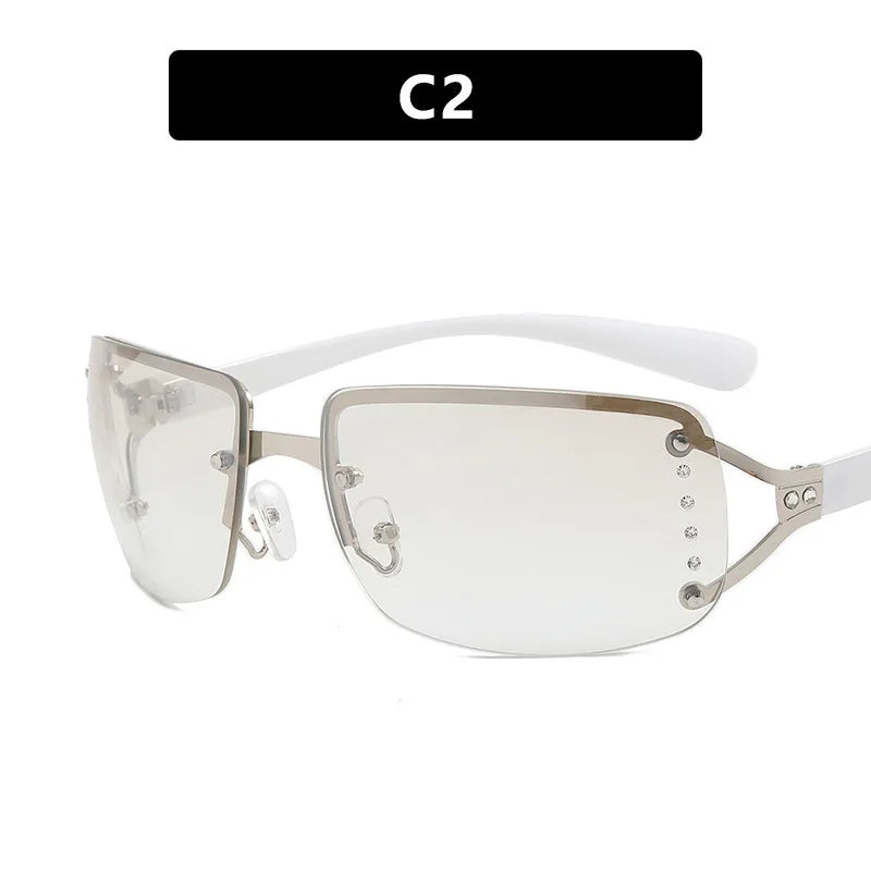 New Frameless Decorative Diamond Sunglasses Women's Design Brand Luxury Sun Glasses Outdoor Leisure Eyewear UV400 Gafas De Sol