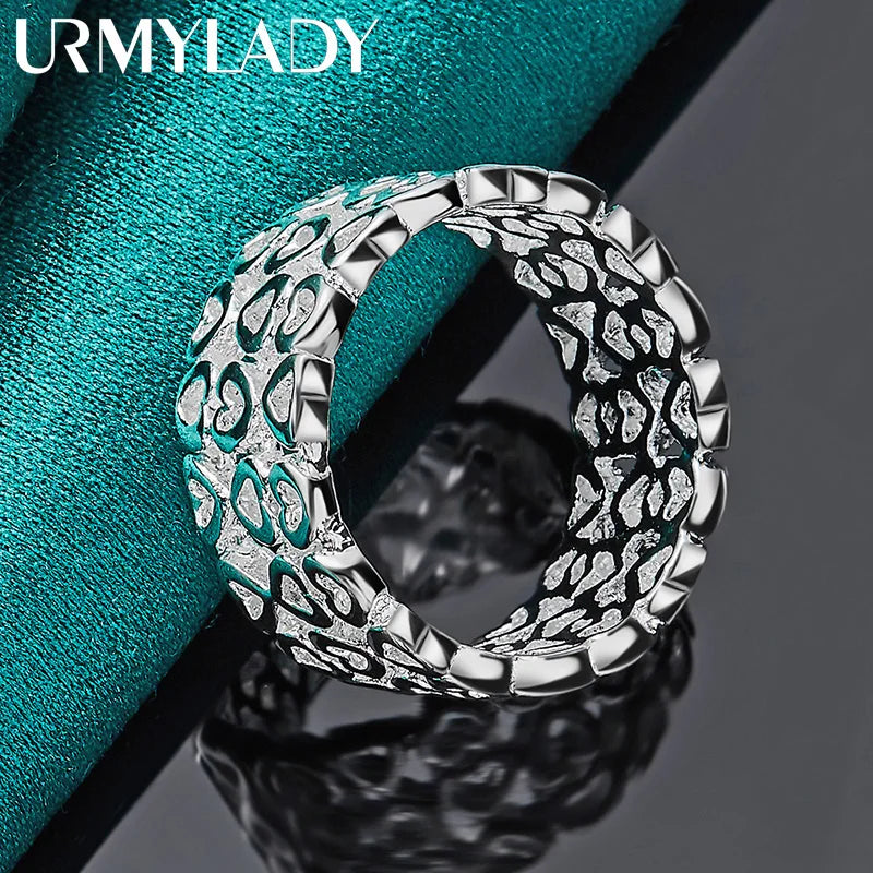 URMYLADY 925 Sterling Silber Hohlherz 7-10# Ring für Frauen Hochzeit Charm Verlobung Modeschmuck