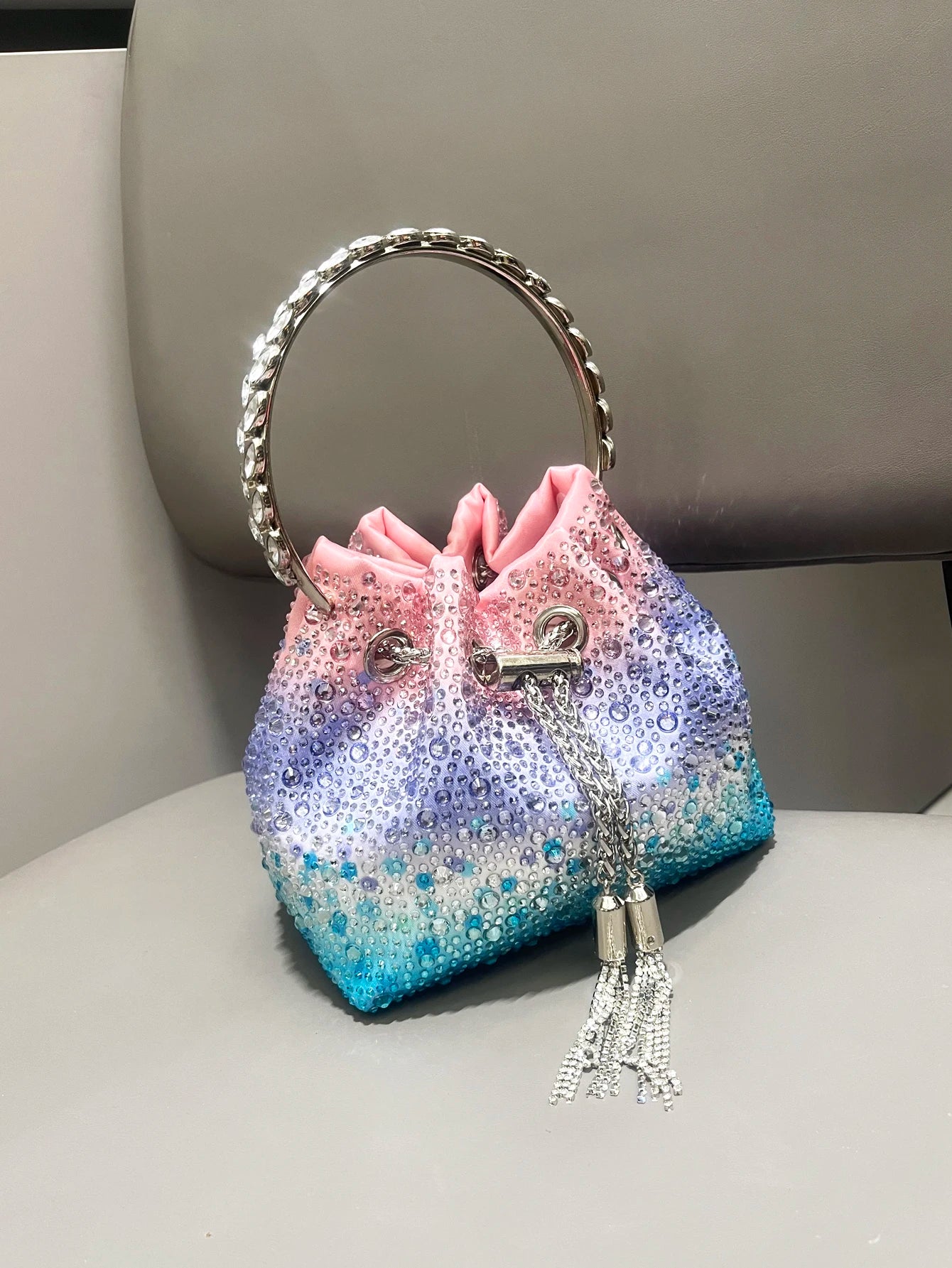 Handhabung Strasssteine Abend-Clutch-Tasche Geldbörsen und Handtasche Luxus Designer Umhängetasche Glänzende Kristall-Clutch-Geldbörse Eimer-Tasche