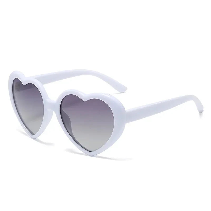 Neue herzförmige polarisierte Sonnenbrille für Damen, modisch, süß, Retro, Vintage, Verlaufs-Sonnenbrille, UV400-Schutz, Unisex-Brille