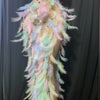 Nightclub Party Celebration Sexy Feather Rhinestone Dress Women Elastic Sleeveless Prom High Slit Dress Stage Performance Outfit