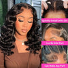 13x4 Lace Frontal Perücke Echthaar Kurze Bob Perücke Body Wave 4x4 HD Lace Front Verschluss Perücke Brasilianisches unbehandeltes Haar Natur Schwarz Farbe