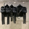 GO BALLISTIC YA Women Leather Jacket With Fur Sleeve Fashion Ladies Crop Jacket
