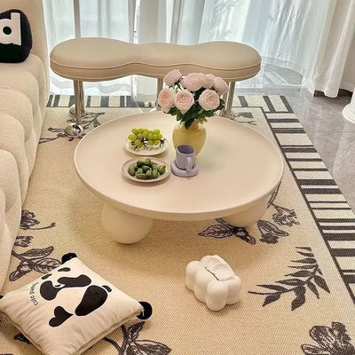Nordische Kombination Schlafzimmer Couchtisch Schlicht Leicht Luxus Haushalt Creme Neu Rund Wohnzimmer Modern Kleine Wohnung