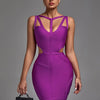 Lila Bandagenkleid 2022 Neues Damen-Bodycon-Kleid Elegant Sexy Neckholder-Abendclub-Partykleid Hochwertige Sommer-Outfits