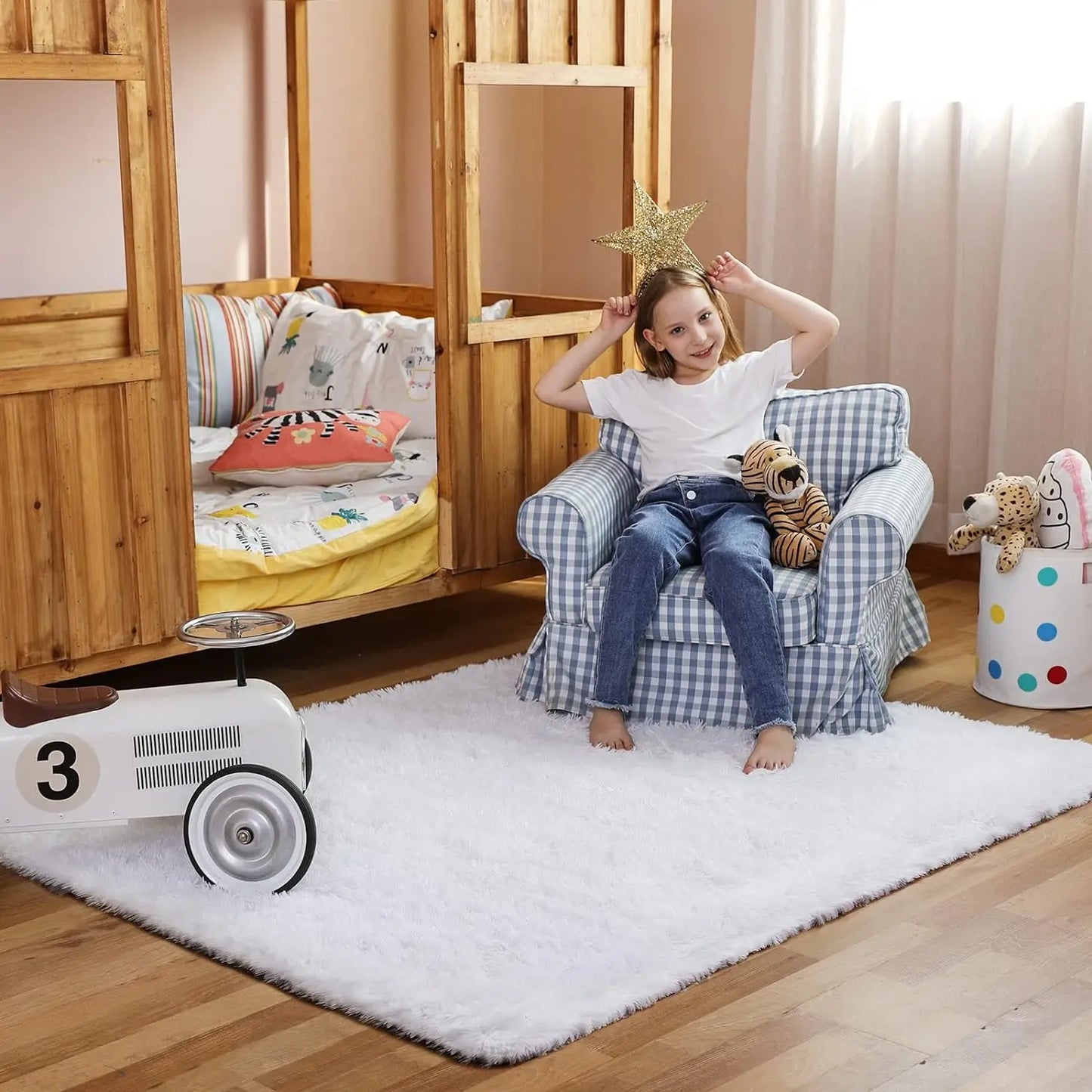 Flauschiger Teppich für das Schlafzimmer, zottelige, flauschige Teppiche für das Schlafzimmer, dicke schwarze Teppiche für das Wohnzimmer, Teppiche für Mädchen und Jungen