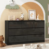 7 Drawer Dresser for Bedroom, 55 Inch Modern Dresser with High Gloss Drawers, Large Wood Chest of Drawer, White/Black