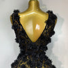 Women Luxury Pink Flowers Pearls Lace See Through Bodycon Mini Dress Birthday Photoshoot Evening Party Nightclub Stage Costume
