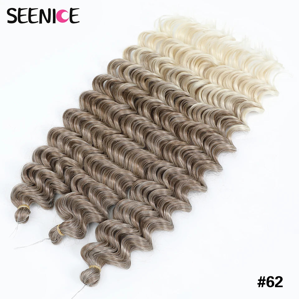 Deep Wavy Twist Synthetische Häkelhaare Afro Lockiges Haar Afrikanische Häkelzöpfe Ombre Blonde Flechthaarverlängerungen für Frauen