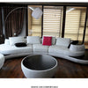 MANBAS Top Grain Echtes Leder Sofa mit Eckteil Modernes italienisches Ledersofa Große Bogenform Wohnzimmer Sofagarnitur
