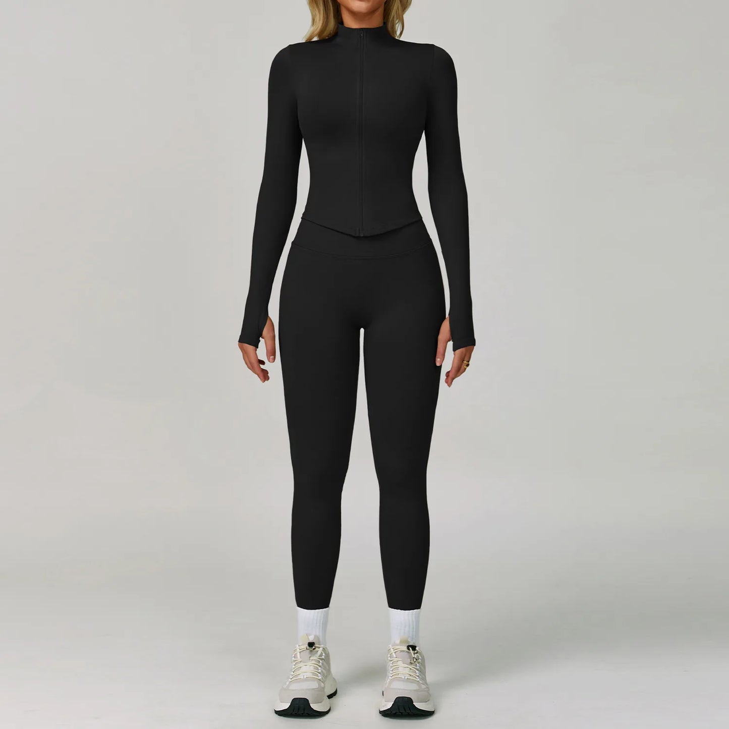 SWELTERING 2/3PCS Seamless Yoga Set Gym Clothes Sportswear Fitness Suits Women Workout Bra Crop Top Long Sleeve Sports Suits
