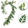 1pc Artificial Eucalyptus Leaves Greenery Garland Faux Plant Spring Vines with White Flowers Berries for Wedding Home Party Deco