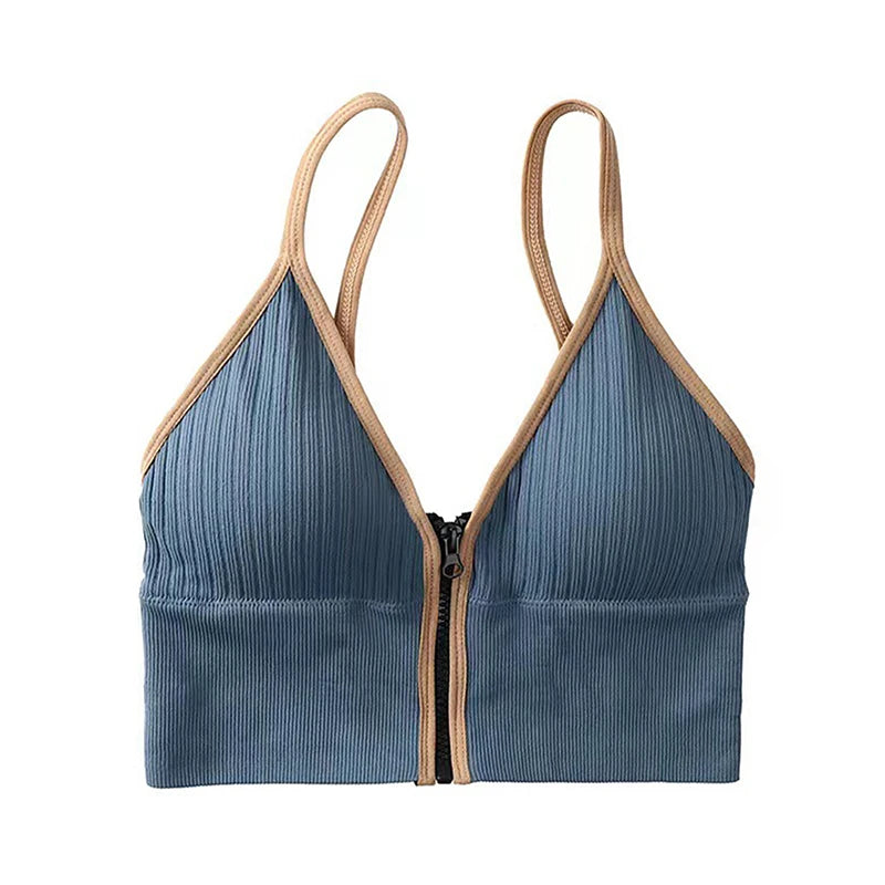 Sexy Seamless Bras For Women Padded Underwear Backless Bralette Sleep Top Camis Wireless Fitness Zipper Bra Lingerie