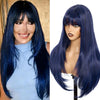 Light Brown Short Bob Layered Lace Front Wig With Bangs Straight Lace Frontal Wig 13x4 Glueless Synthetic Heat Resistant Cosplay