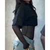Sexy Lace Bodysuit T-Shirt 2-Piece Set Women's Fashion Lingerie Y2K Streetwear Outfit Casual Summer Clothes S-XXL