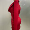 Glitzernde Kristallketten Perlen Langarm Minikleid 2025 Damen Geburtstag Abendparty Nachtclub Outfit Sängerin Hochzeitskostüm