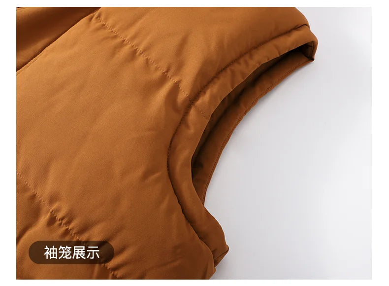 Unisex Fashion Hooded Vests Jacket Sleeveless Vest Autumn Thermal Soft Vests Casual Coats Male Cotton Men's Vest Men Thicken