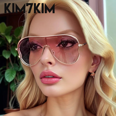 Große Punk-Sonnenbrille Damen 2024 Luxusmarke Großer Rahmen Trendige winddichte Sonnenbrille für Damen Vintage Brillen Shades UV400