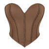 Women'S Strapless Solid Bustier Corset Fishbone Push Up Waist Trainer Crop Tops Sleeveless Backless Padded Bandeau Bikini Top