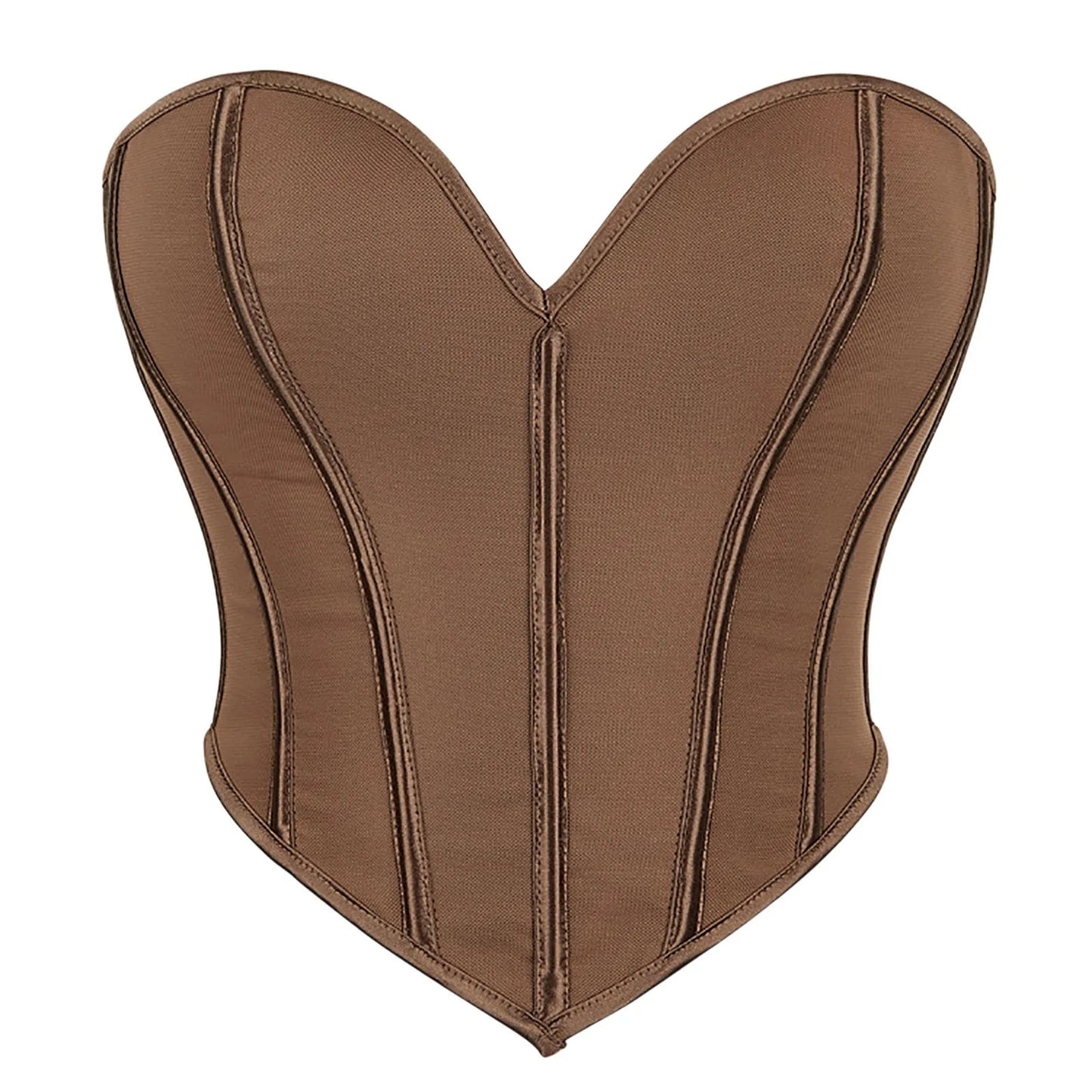 Women'S Strapless Solid Bustier Corset Fishbone Push Up Waist Trainer Crop Tops Sleeveless Backless Padded Bandeau Bikini Top