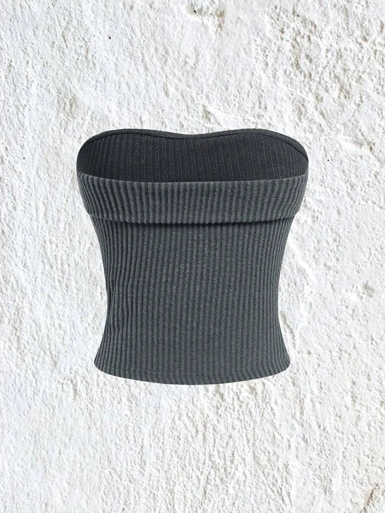 Sexy Rib-knit Tube Top Women Summer 2024 Y2K Clothes Grunge Punk Solid Strapless Sleeveless Slim Fit Crop Tank Top Streetwear